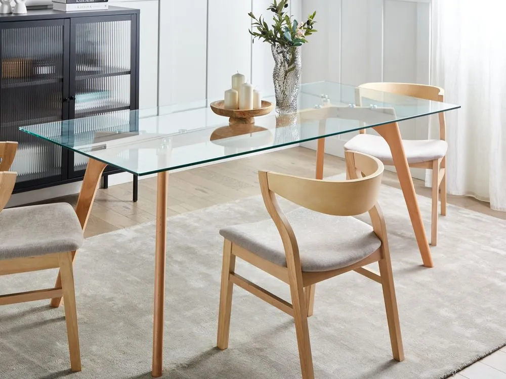 Dining Table HUDSON Transparent 180 cm 90 cm Tempered Glass