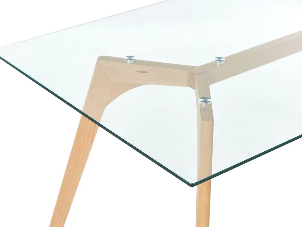 Dining Table HUDSON Transparent 180 cm 90 cm Tempered Glass