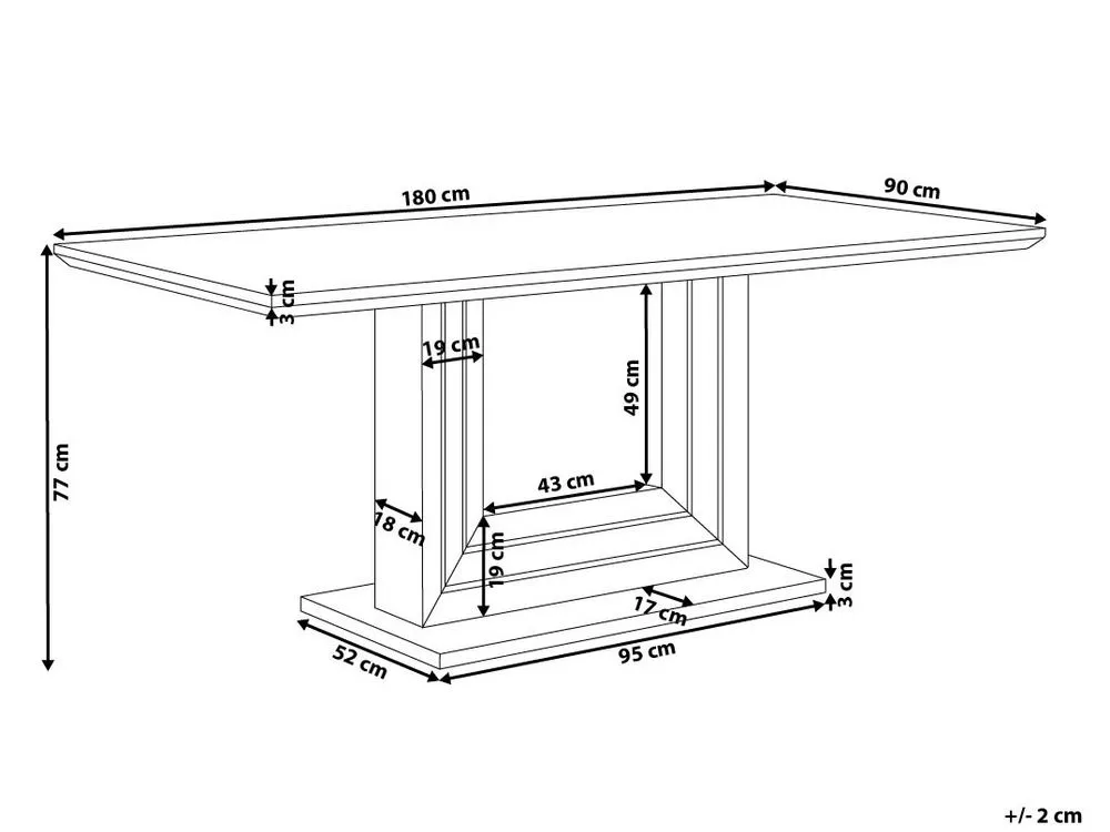 Dining Table KALONA White 180 cm 90 cm