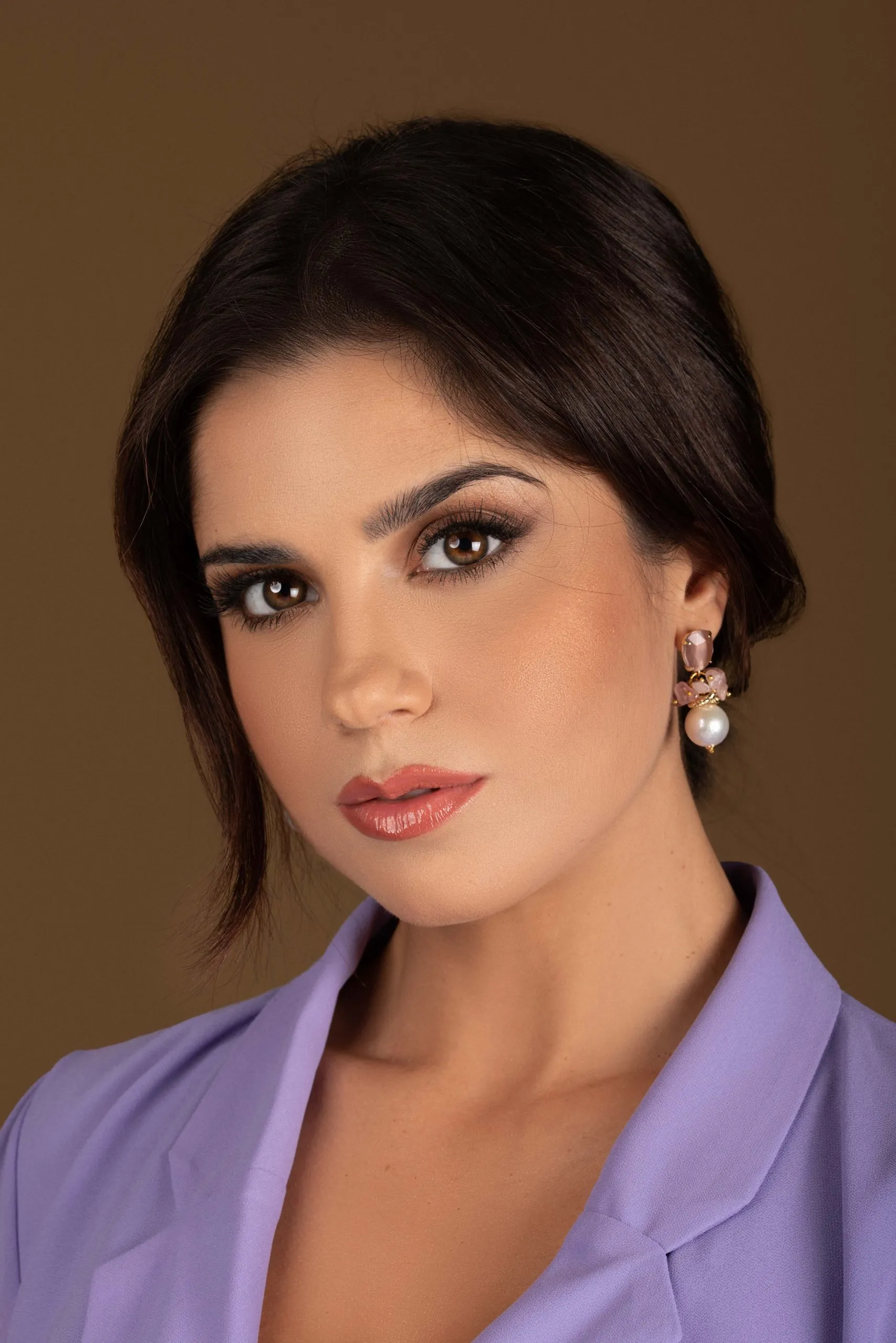 Drop Earrings with Baroque Pearls and Rose Chrysoberyl