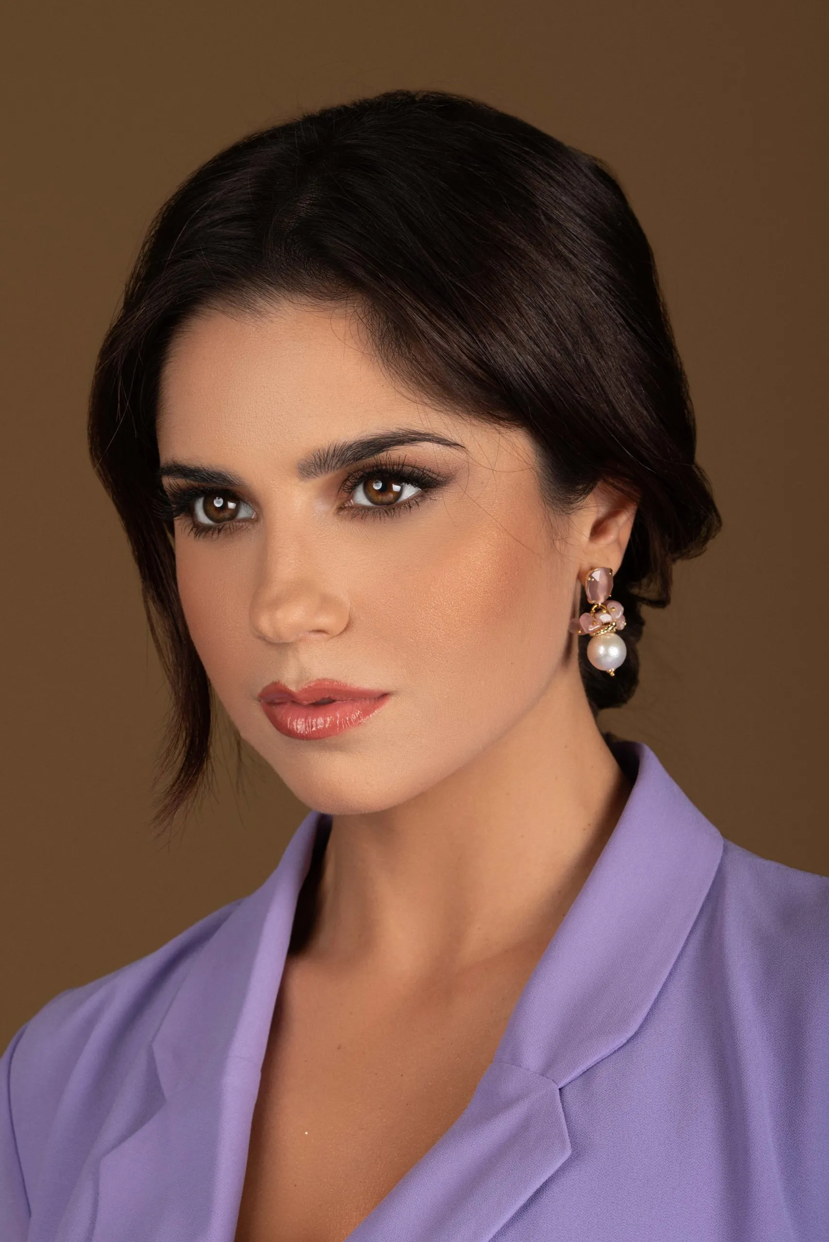 Drop Earrings with Baroque Pearls and Rose Chrysoberyl