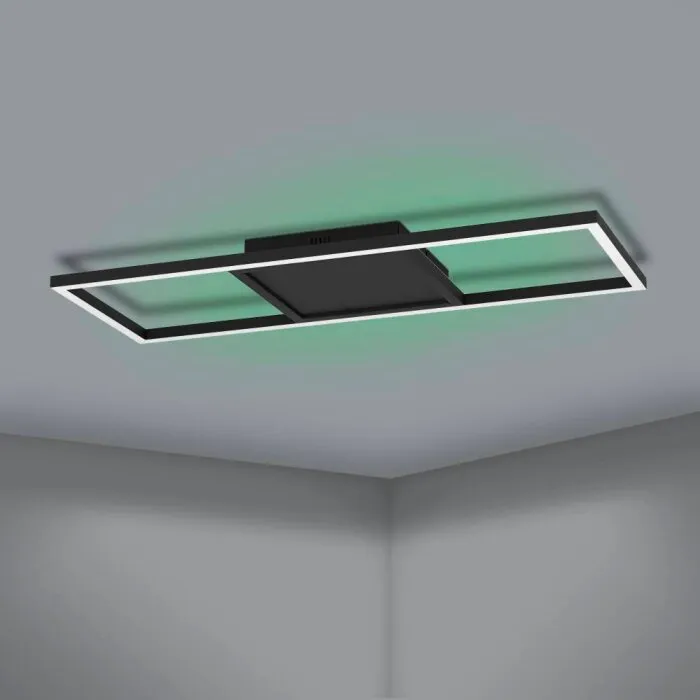 Eglo CALAGRANO-Z Plafoniera LED Nero, 1-Luce, Cambia colore