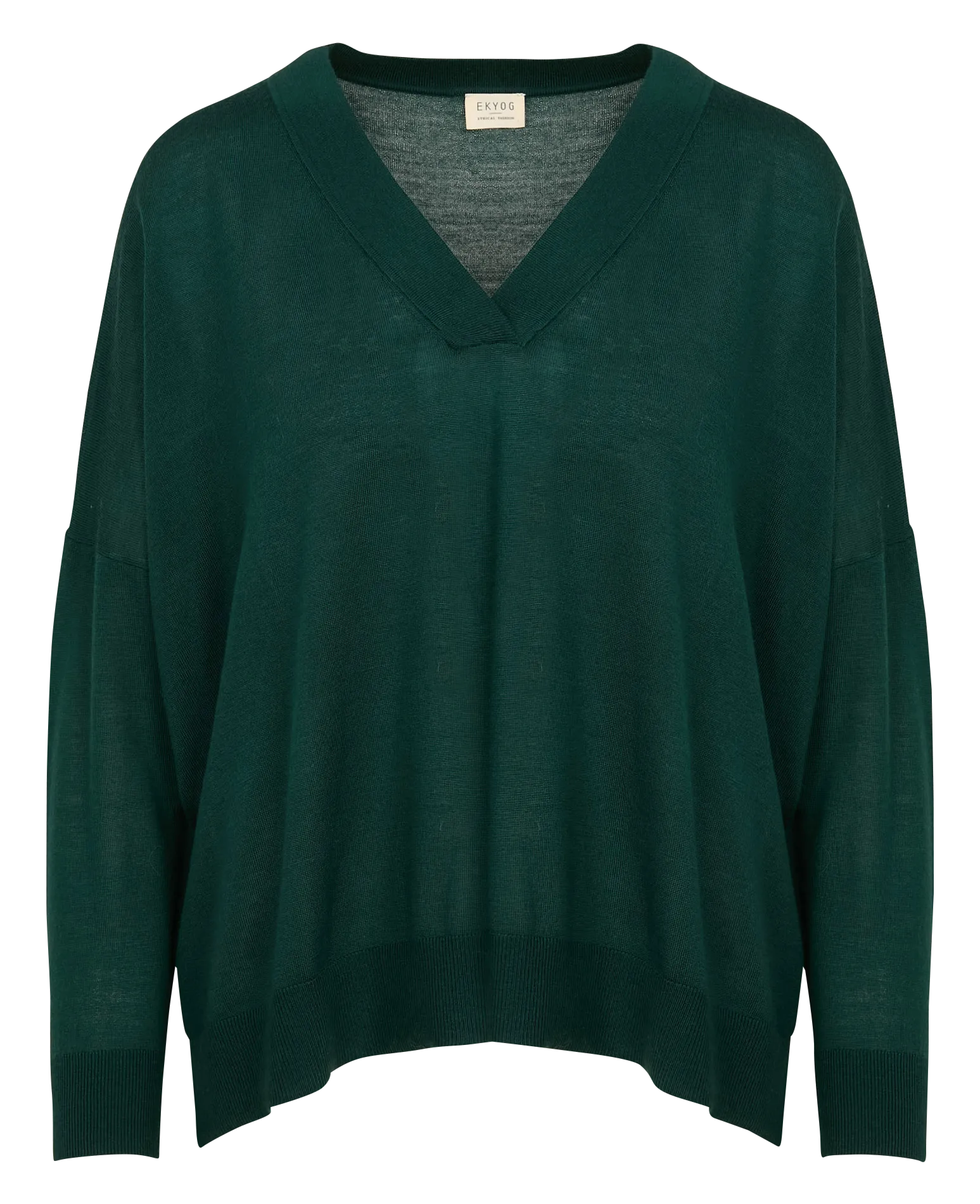  EKYOG   MAKO - Maglione ampio scollo a V in lana | Verde