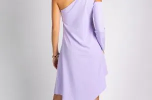 ELEGANTE MINI ABITO CON SCOLLO ASIMMETRICO LAVITA, LILLA