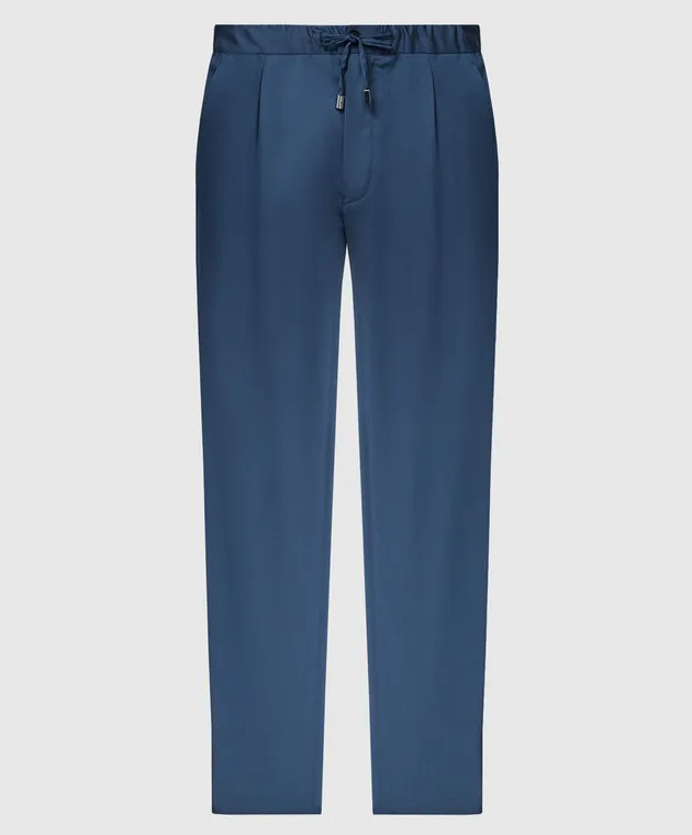 Enrico Mandelli Pantaloni blu in lana GYM02B4531