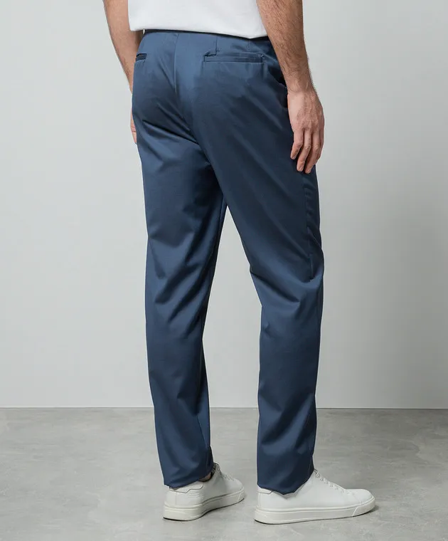 Enrico Mandelli Pantaloni blu in lana GYM02B4531