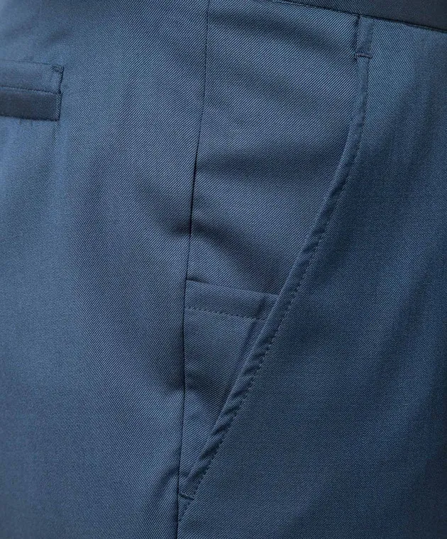Enrico Mandelli Pantaloni blu in lana GYM02B4531