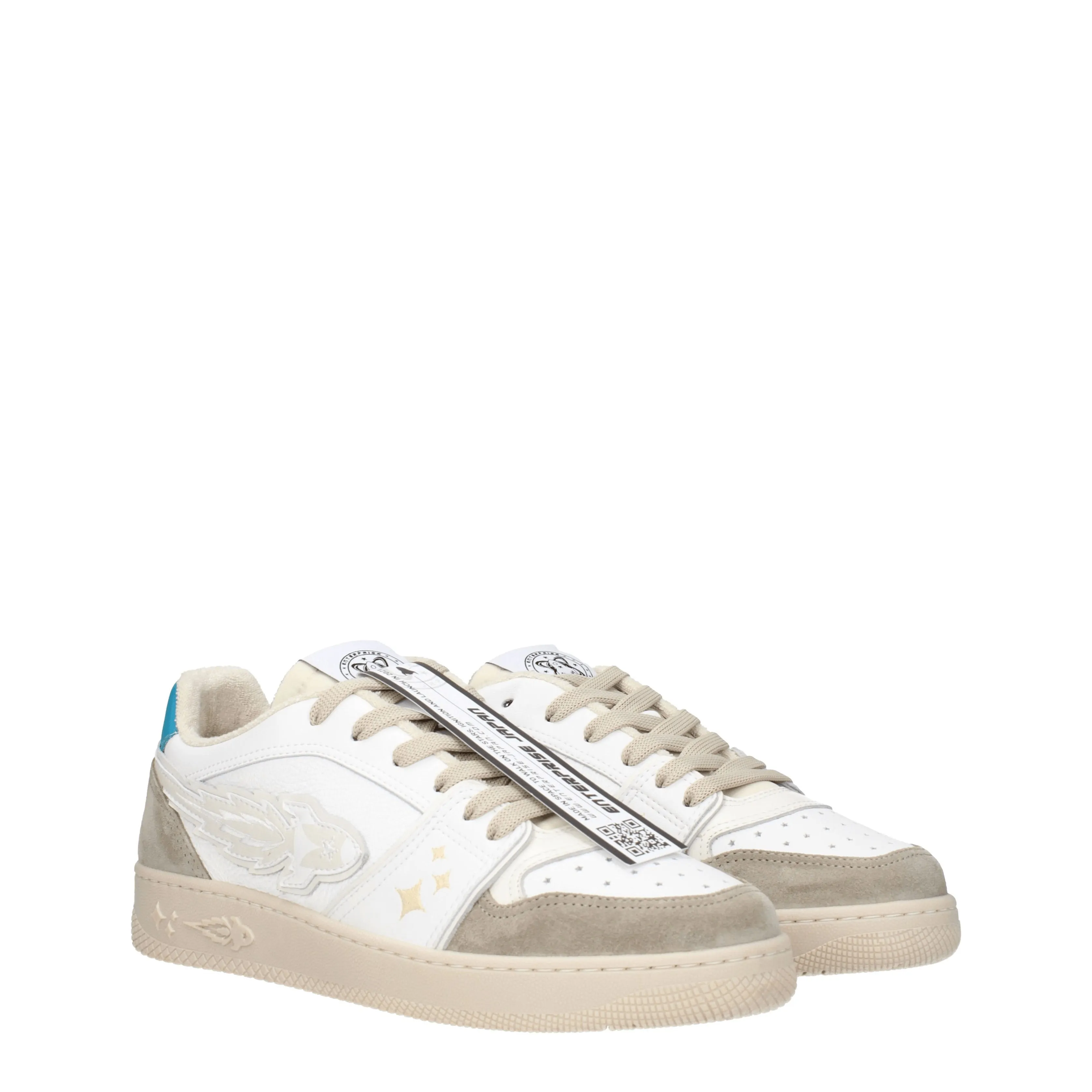 Enterprise Japan Sneakers Uomo Pelle Bianco/Azzurro