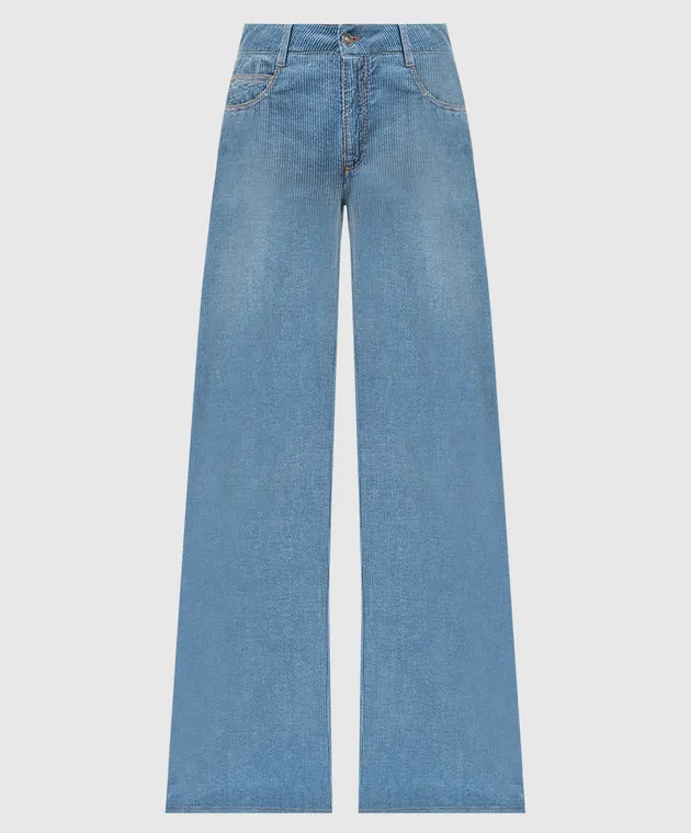 Ermanno Scervino Pantaloni di velluto blu D457P368FGQ