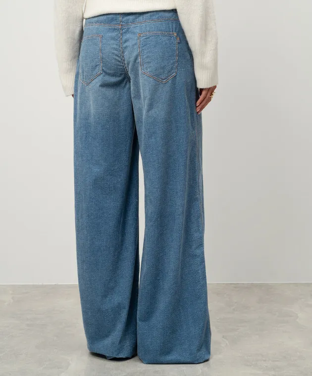 Ermanno Scervino Pantaloni di velluto blu D457P368FGQ