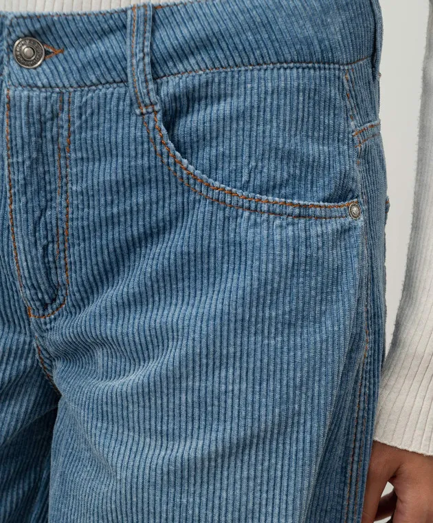 Ermanno Scervino Pantaloni di velluto blu D457P368FGQ