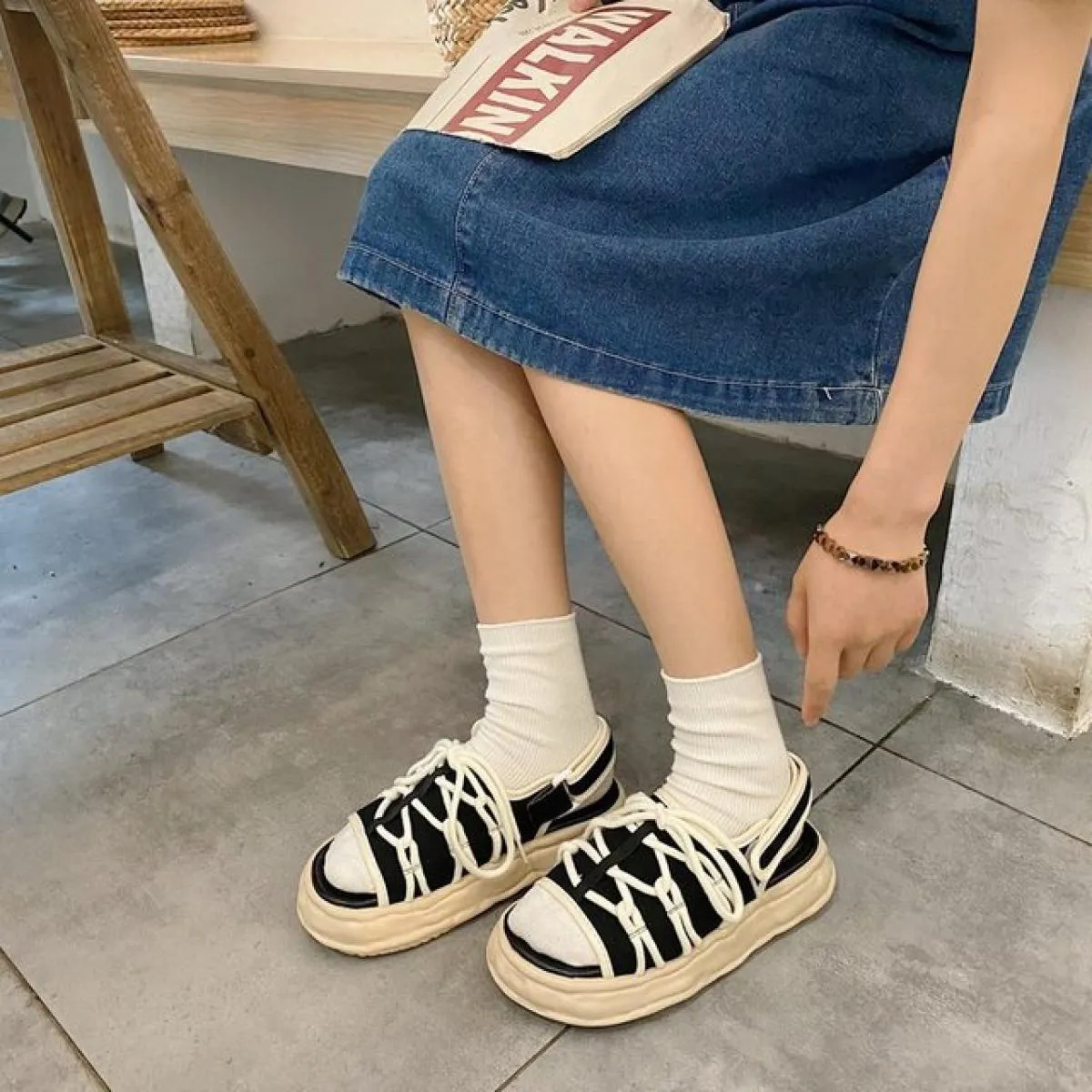 Estate nuovi sandali con plateau moda donna con suola spessa scarpe firmate romane casual sandali con plateau Sandalias Mujer 20
