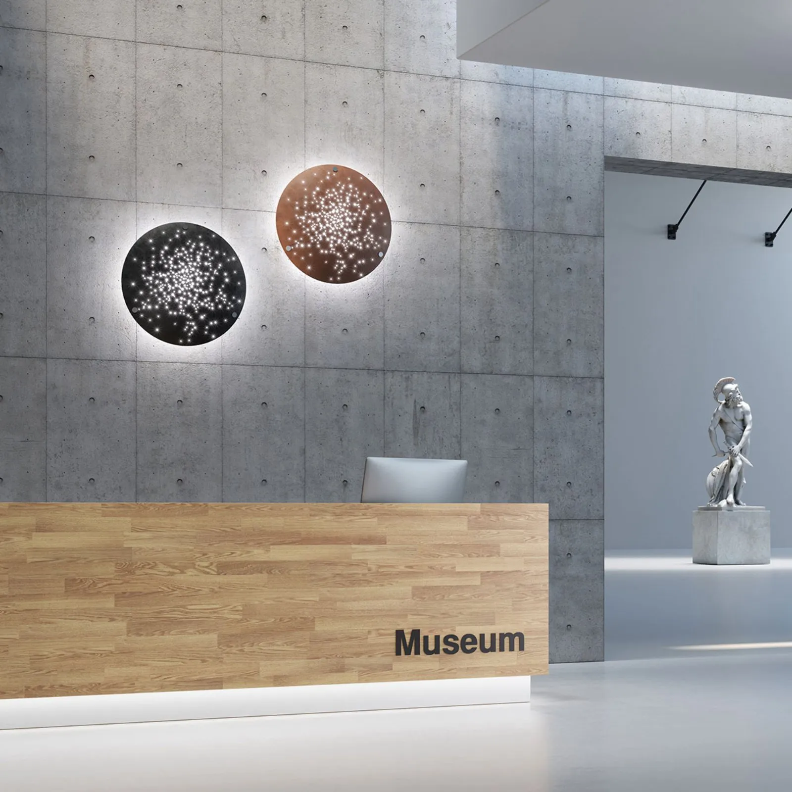 Fabbian Lens applique LED Ø 90 cm brunito