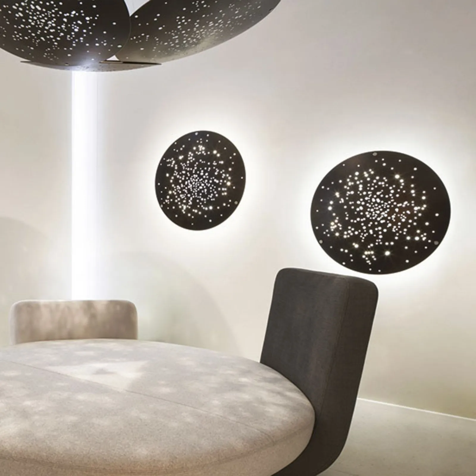 Fabbian Lens applique LED Ø 90 cm brunito