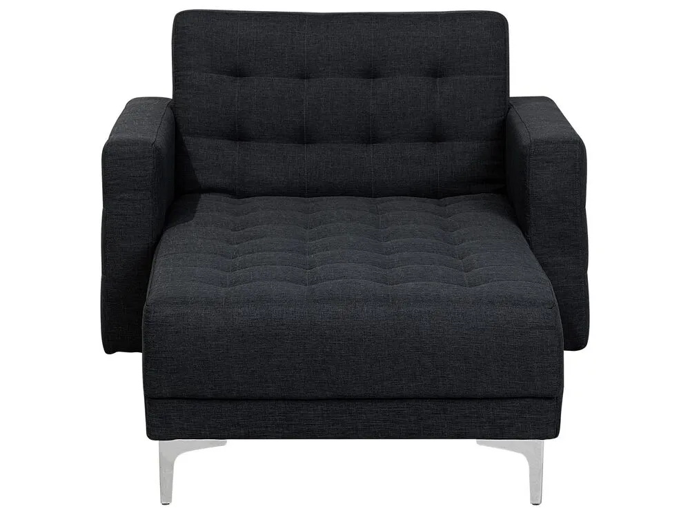 Fabric Chaise Lounge Graphite Grey ABERDEEN