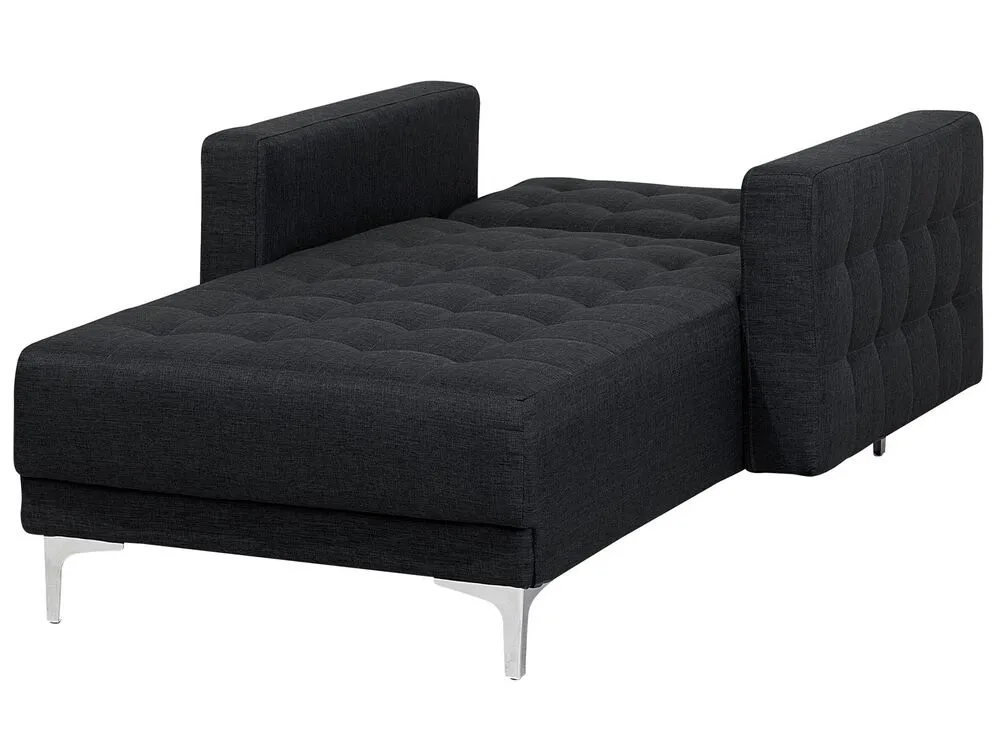 Fabric Chaise Lounge Graphite Grey ABERDEEN