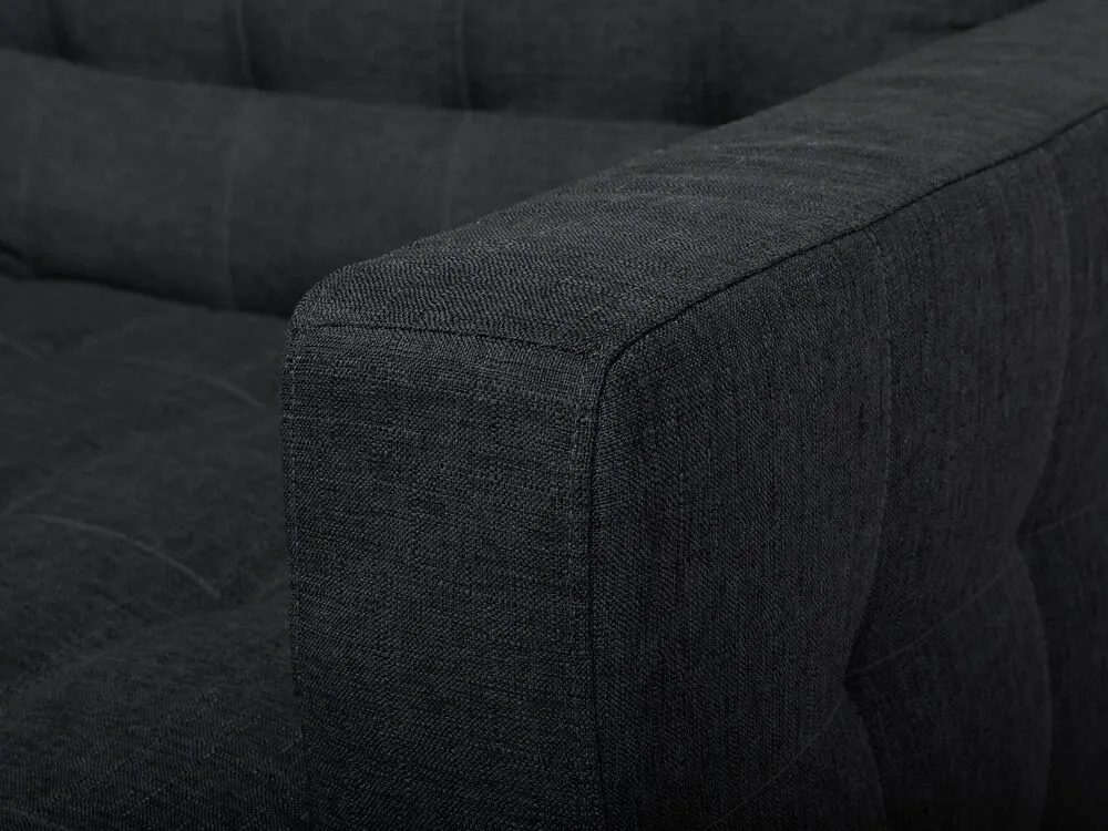 Fabric Chaise Lounge Graphite Grey ABERDEEN