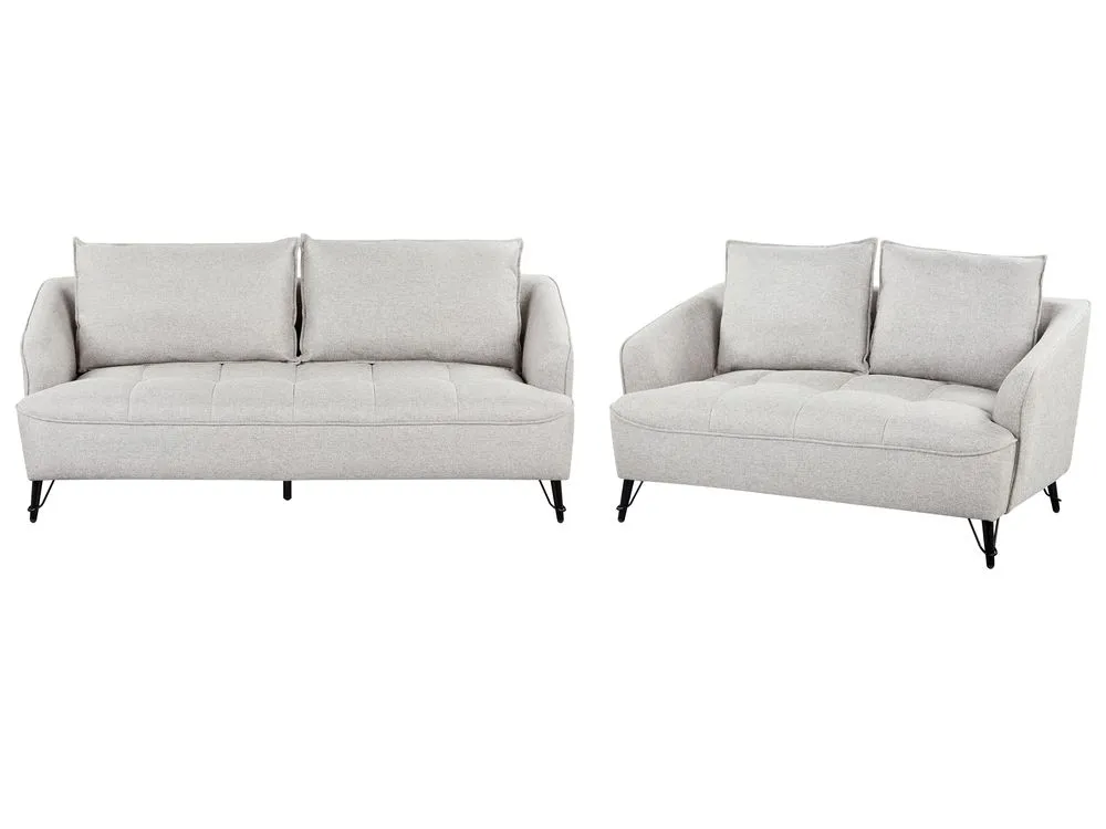 Fabric Living Room Set Grey HOBRO