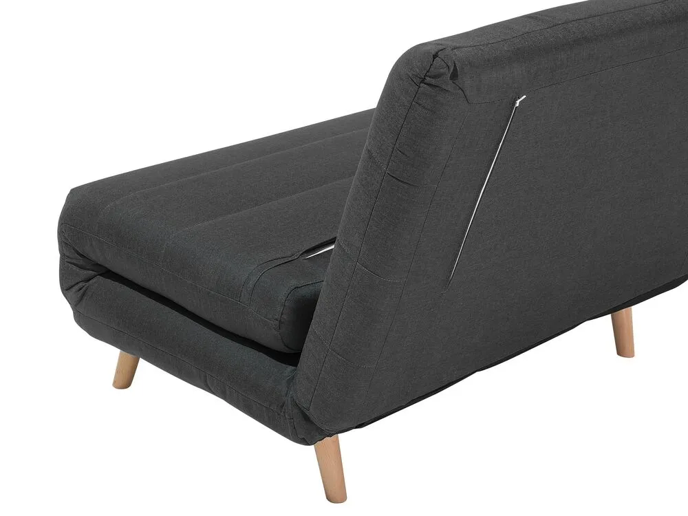 Fabric Single Sofa Bed Dark Grey SETTEN