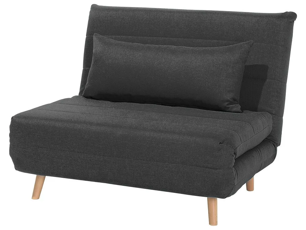Fabric Single Sofa Bed Dark Grey SETTEN