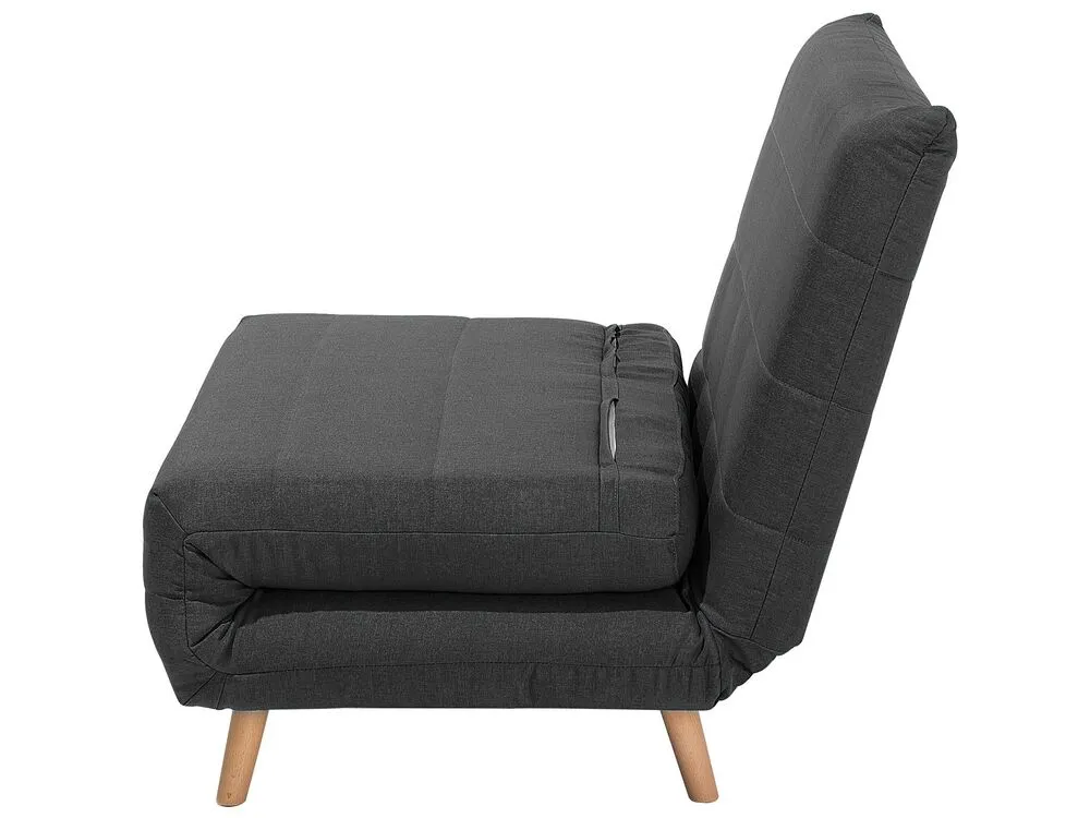 Fabric Single Sofa Bed Dark Grey SETTEN