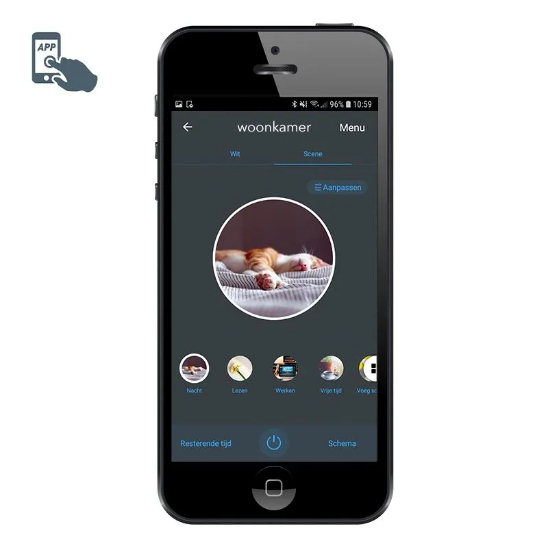 Faretto intelligente nero girevole e inclinabile incl. 2 Wifi P45 - Mosh