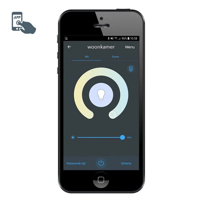 Faretto intelligente nero girevole e inclinabile incl. 2 Wifi P45 - Mosh