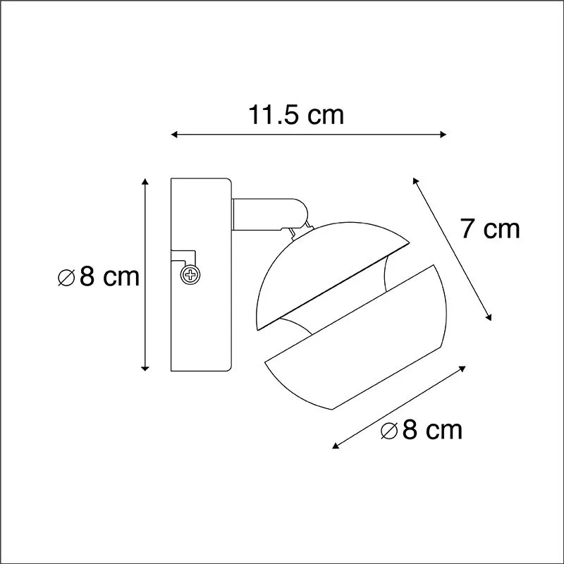 Faretto moderno nero interno dorato BUELL DELUXE