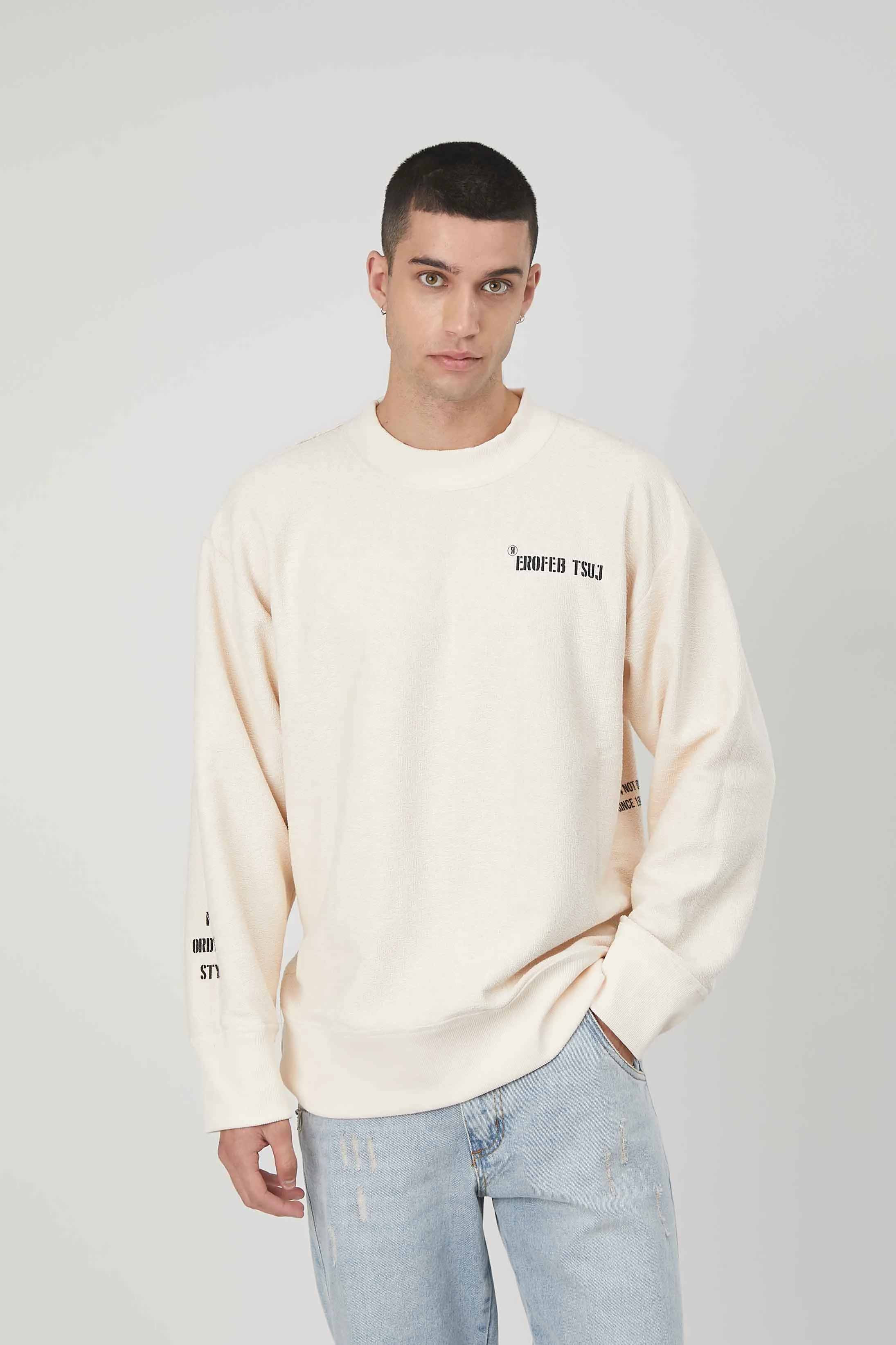 FELPA B SIDE UNISEX CREAM