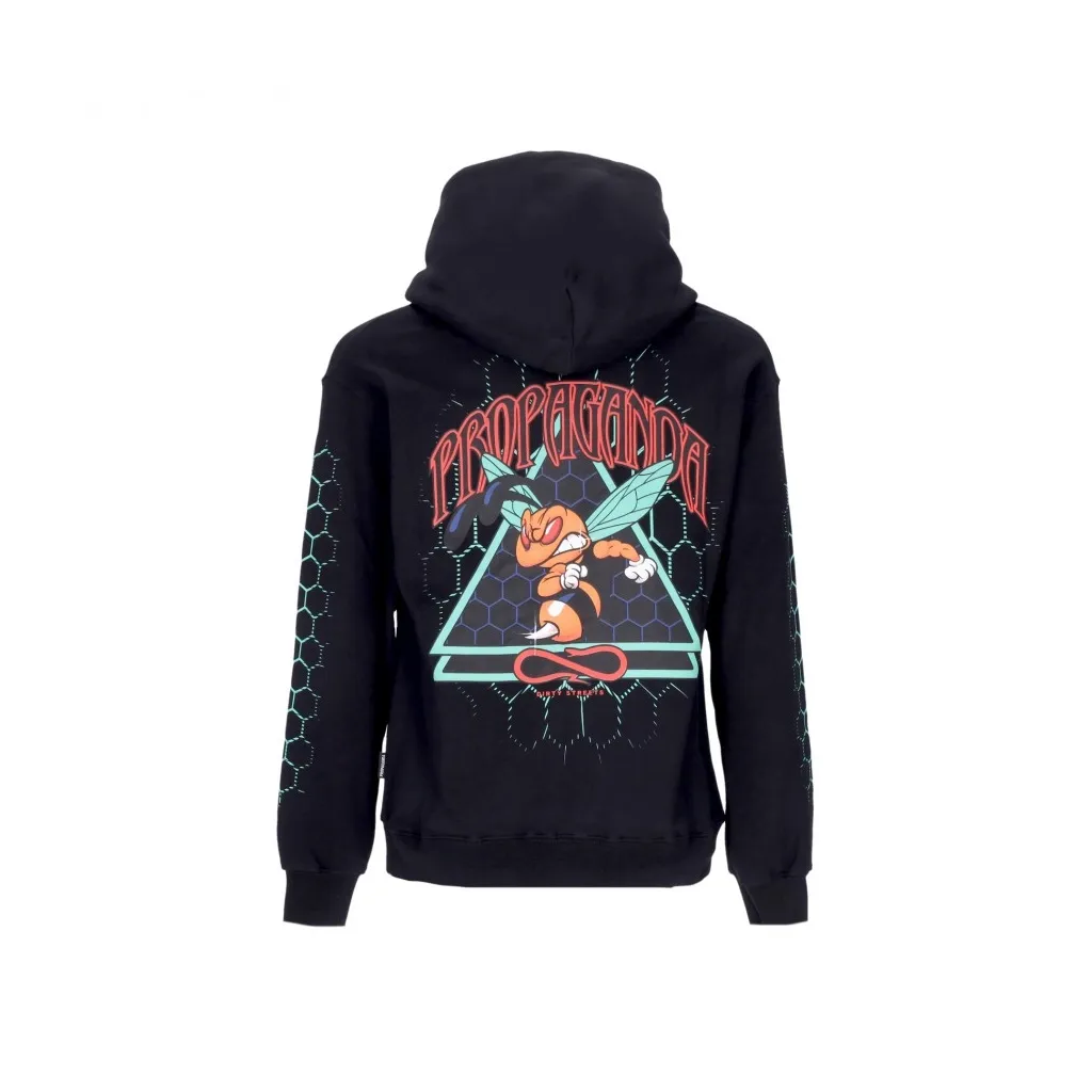 felpa cappuccio uomo triangle sting hoodie BLACK