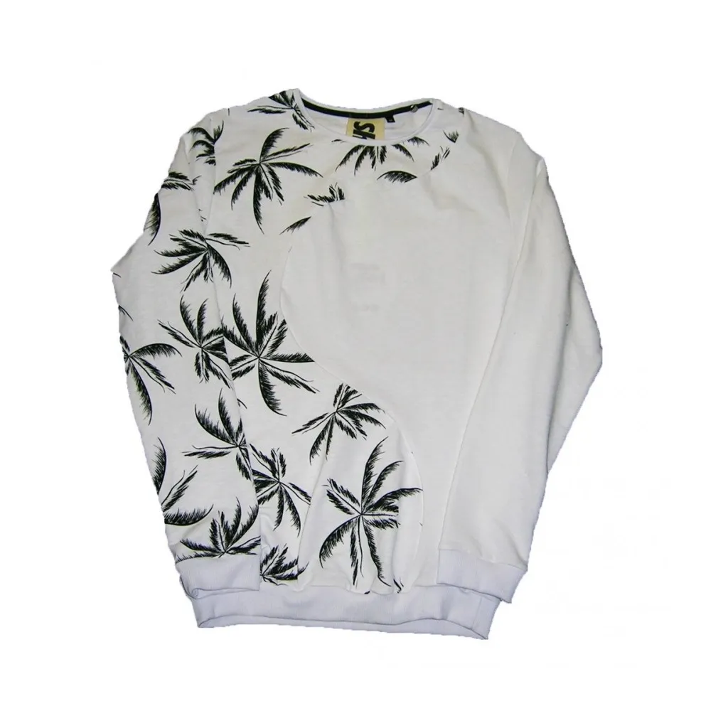 FELPA GIROCOLLO SHOESHINE SWEATSHIRT CREWNECK E5GU21/F PALME White/Black unico