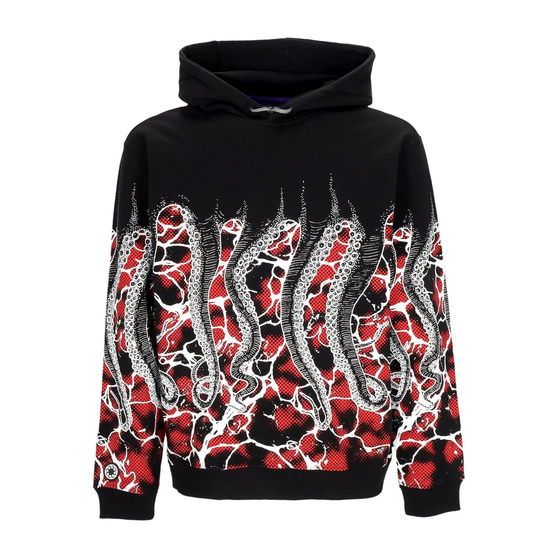 Felpa Leggera Cappuccio Uomo Marble Hoodie Black
