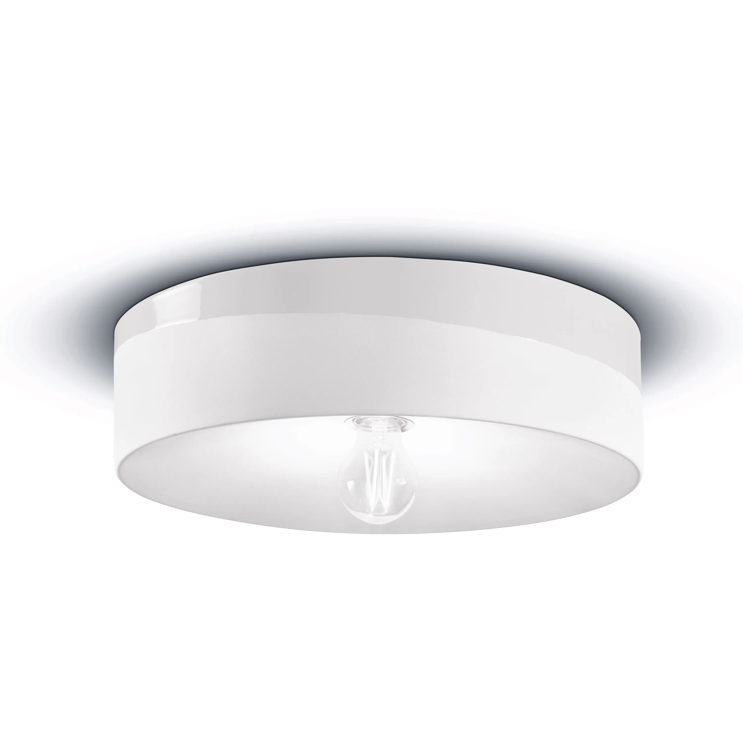 FerroLuce  Plafoniera a soffitto grande rotonda interamente in ceramica dal design moderno Pi - 77W