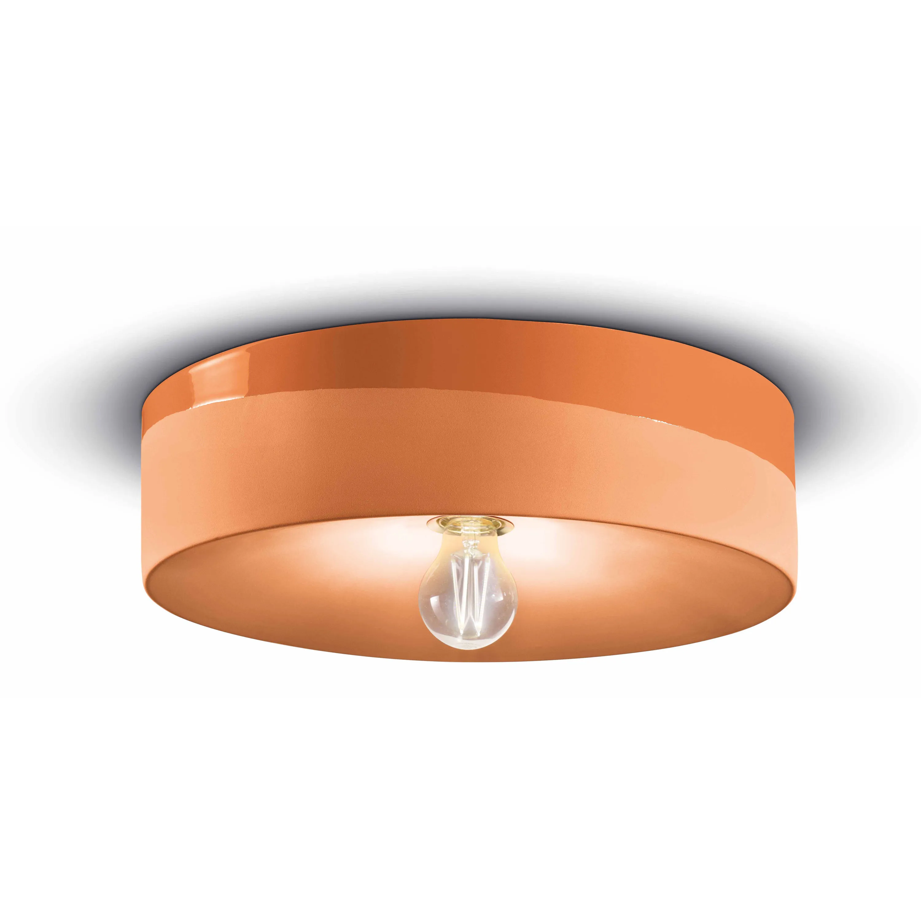 FerroLuce  Plafoniera a soffitto grande rotonda interamente in ceramica dal design moderno Pi - 77W