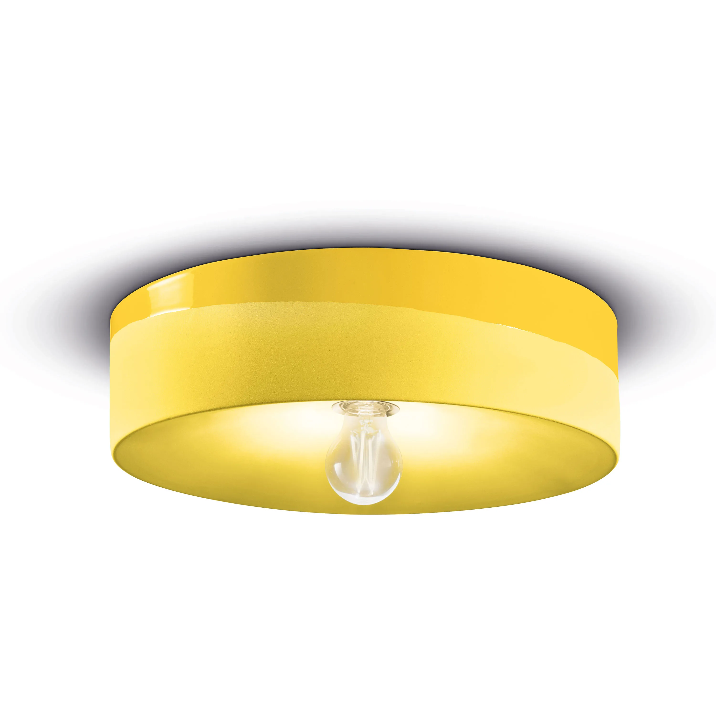 FerroLuce  Plafoniera a soffitto grande rotonda interamente in ceramica dal design moderno Pi - 77W