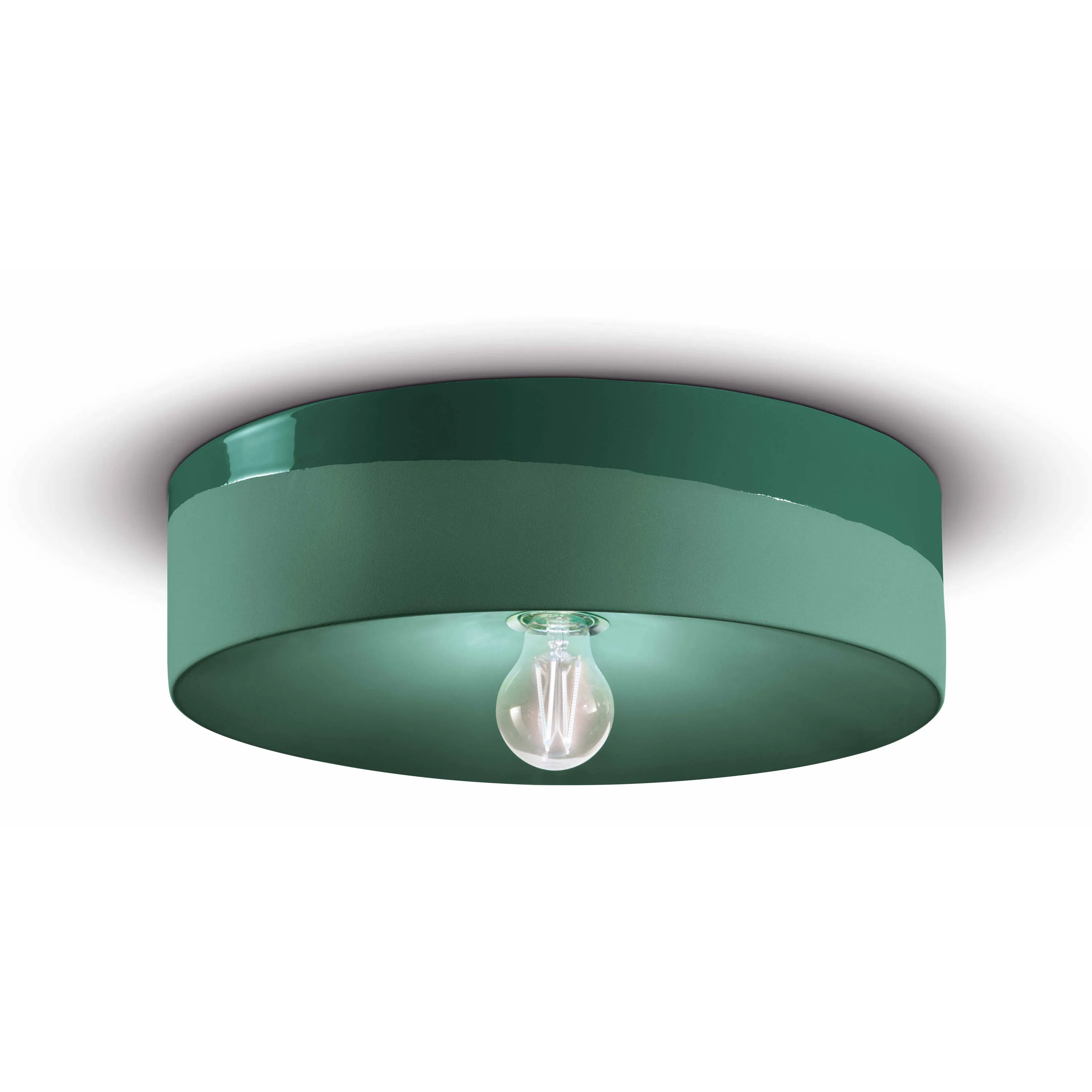 FerroLuce  Plafoniera a soffitto grande rotonda interamente in ceramica dal design moderno Pi - 77W