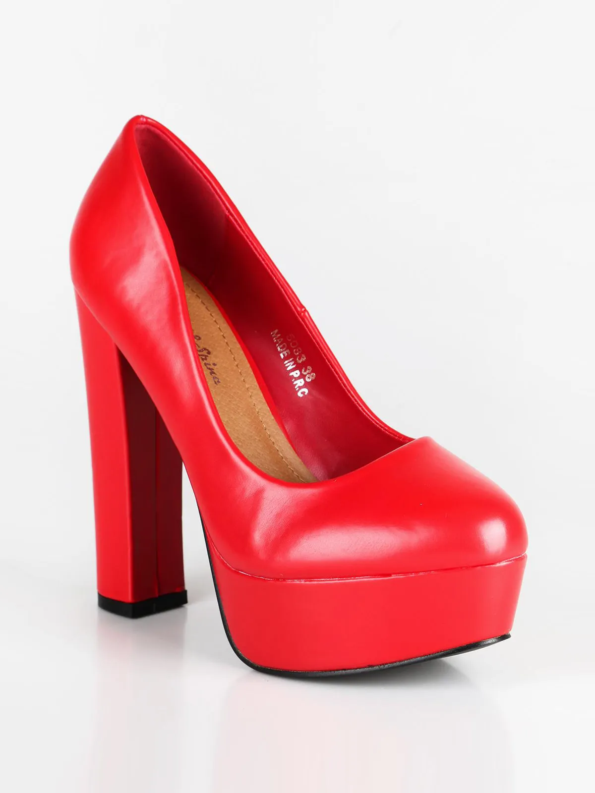 Fiori & Spine Decollete rouge avec talon et plateau