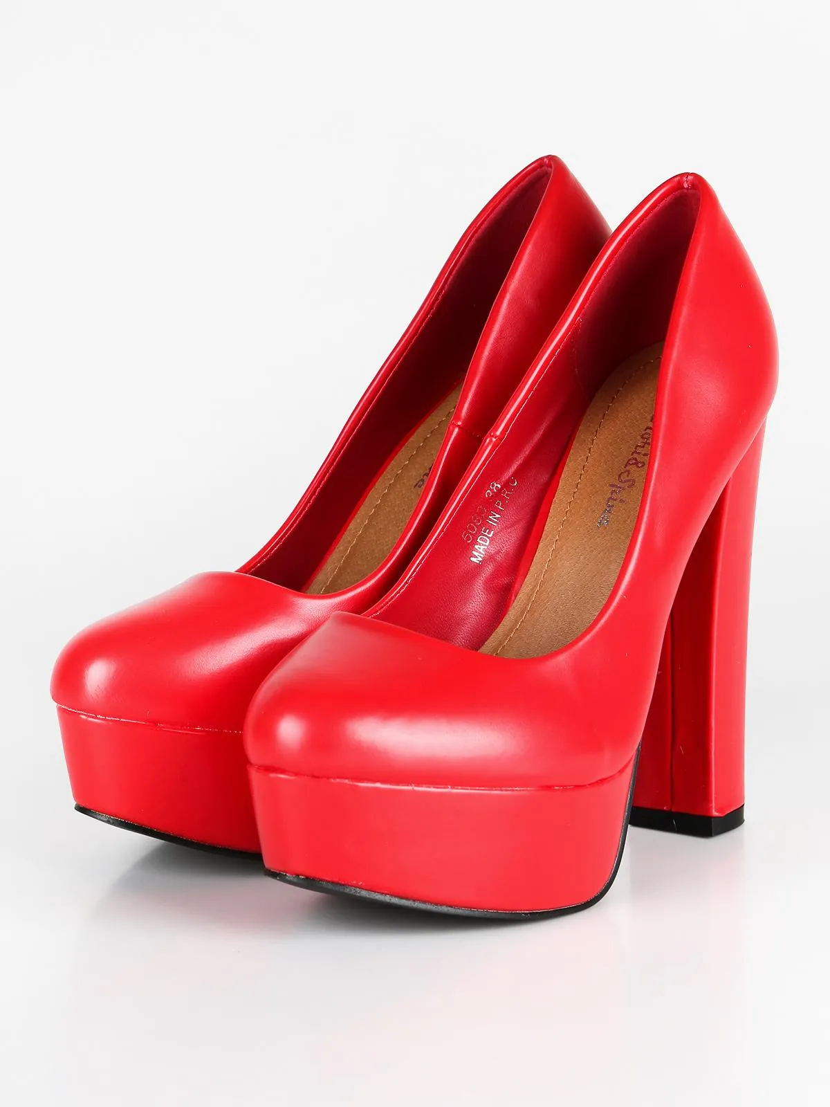 Fiori & Spine Decollete rouge avec talon et plateau