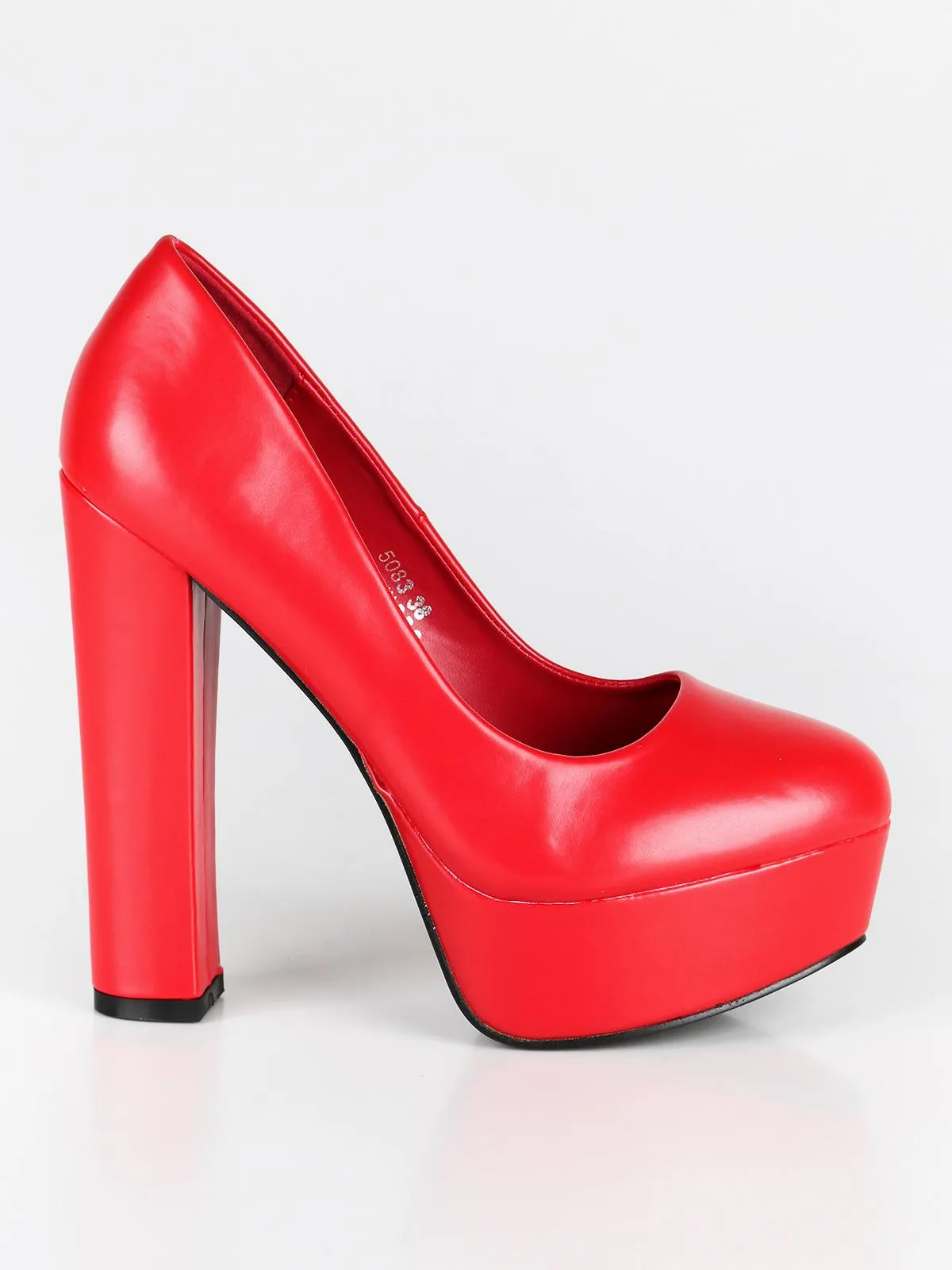 Fiori & Spine Decollete rouge avec talon et plateau