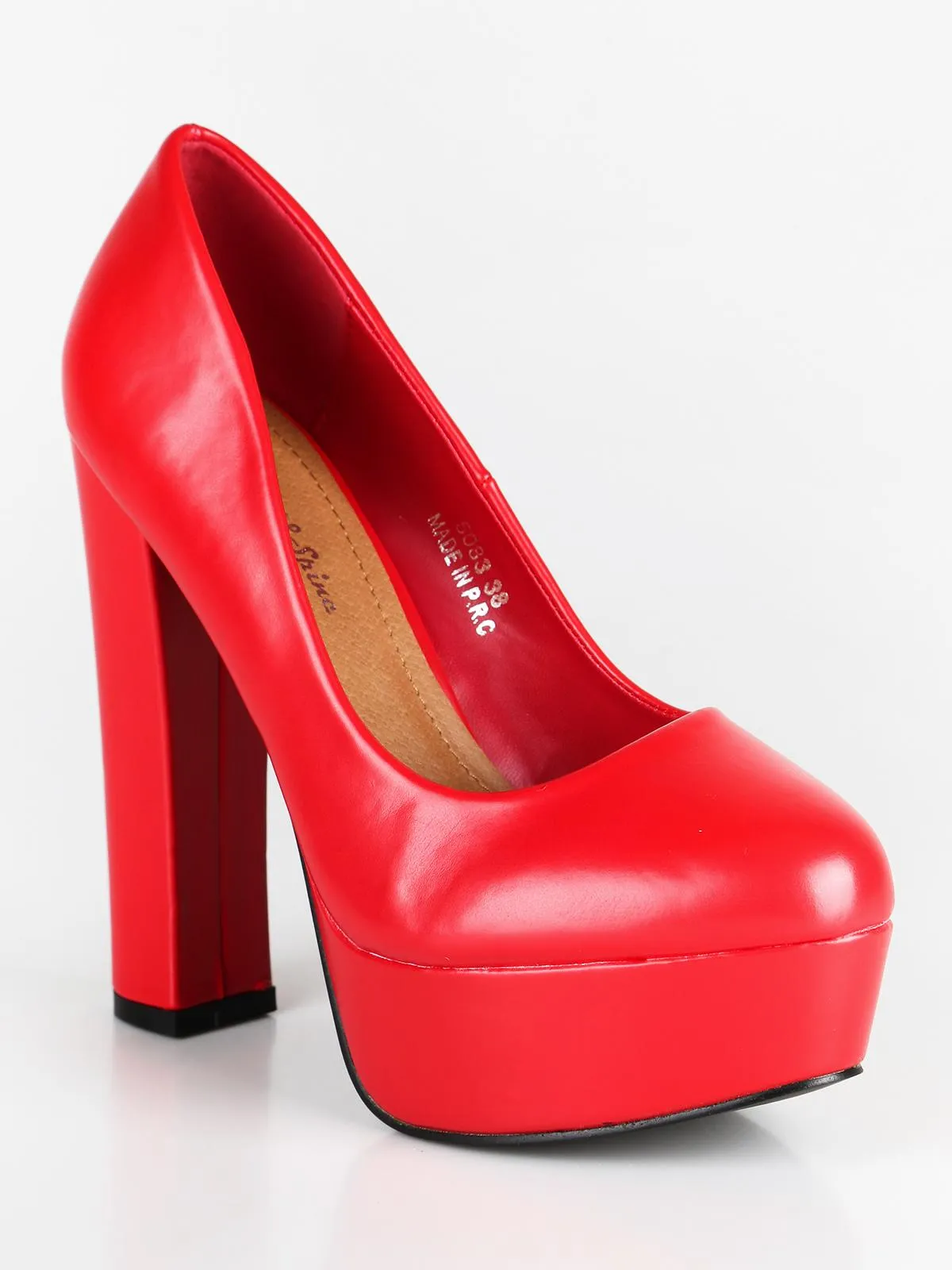 Fiori & Spine Decollete rouge avec talon et plateau