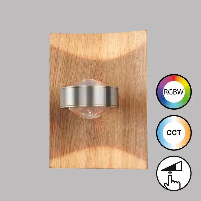 Fischer & Honsel SHINEWOOD Applique LED Nichel opaco, 1-Luce
