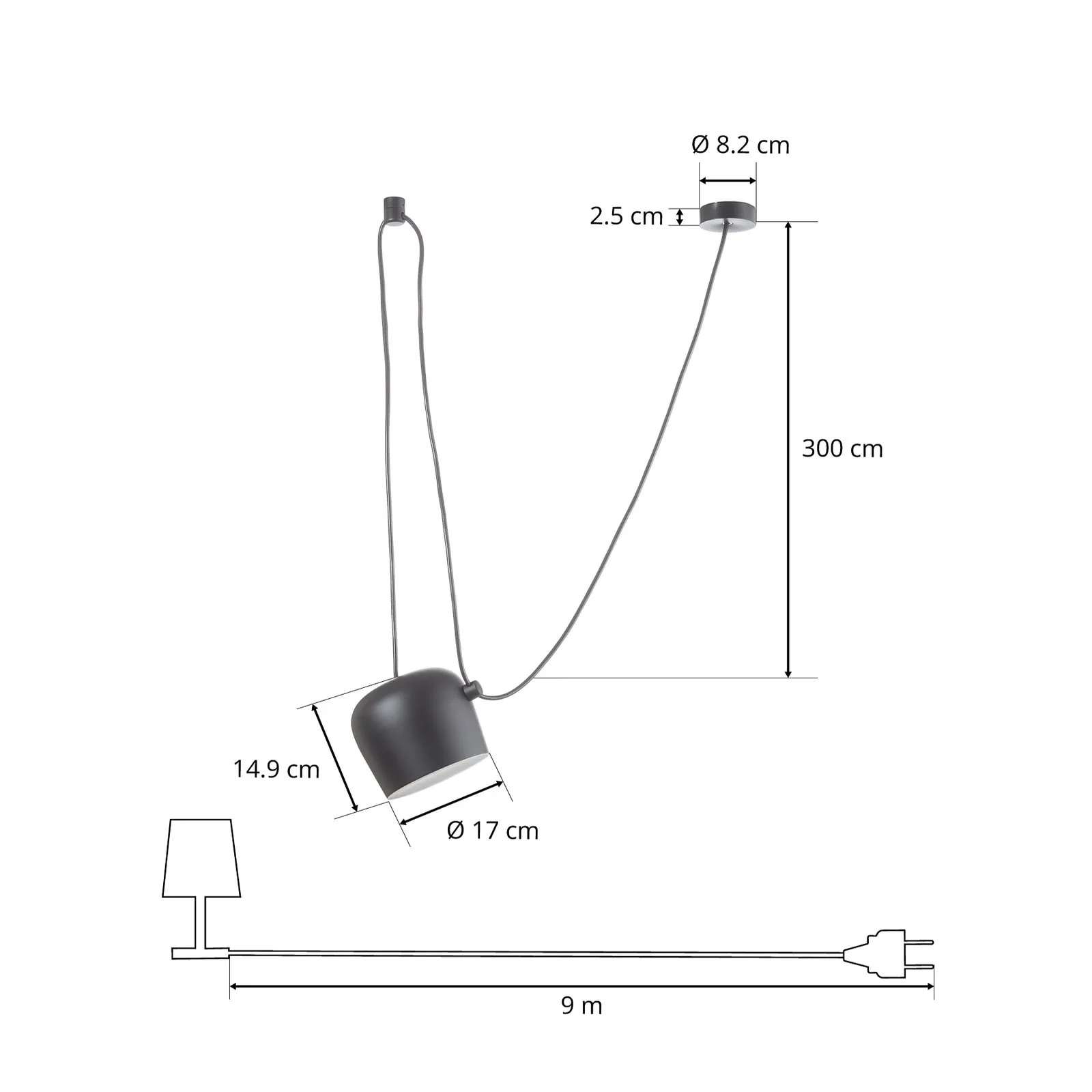 FLOS Aim Small lampada LED a sospensione, nero