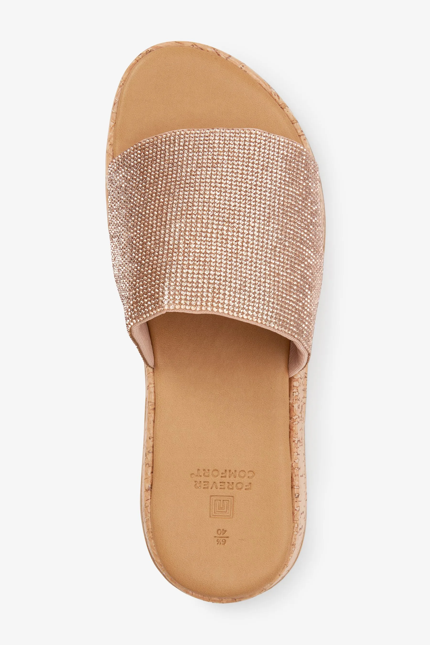 Forever Comfort® - Sandali con plateau con pietre