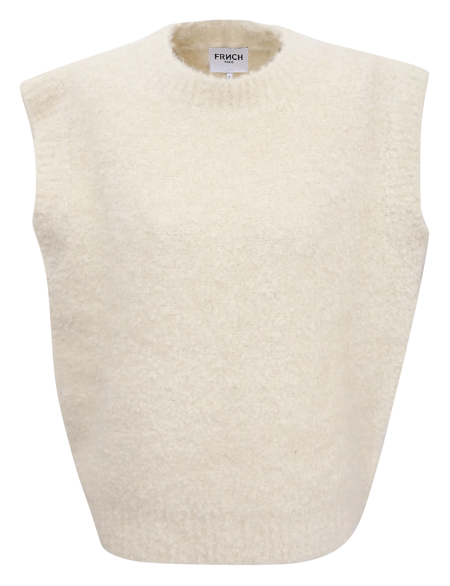  FRNCH   NAGIA - Maglione senza maniche in maglia bouclé | Beige