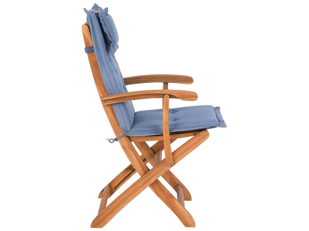 Garden Dining Set 8 Seater MAUI with Cushions Acacia Wood Blue