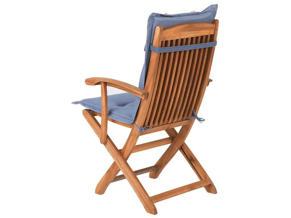 Garden Dining Set 8 Seater MAUI with Cushions Acacia Wood Blue