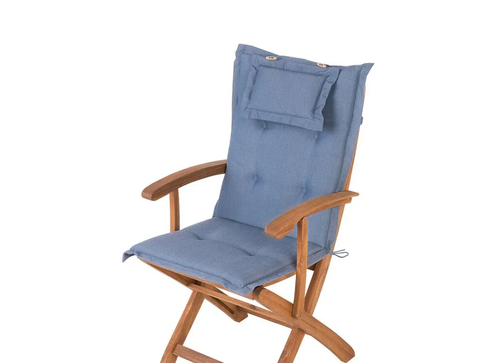 Garden Dining Set 8 Seater MAUI with Cushions Acacia Wood Blue