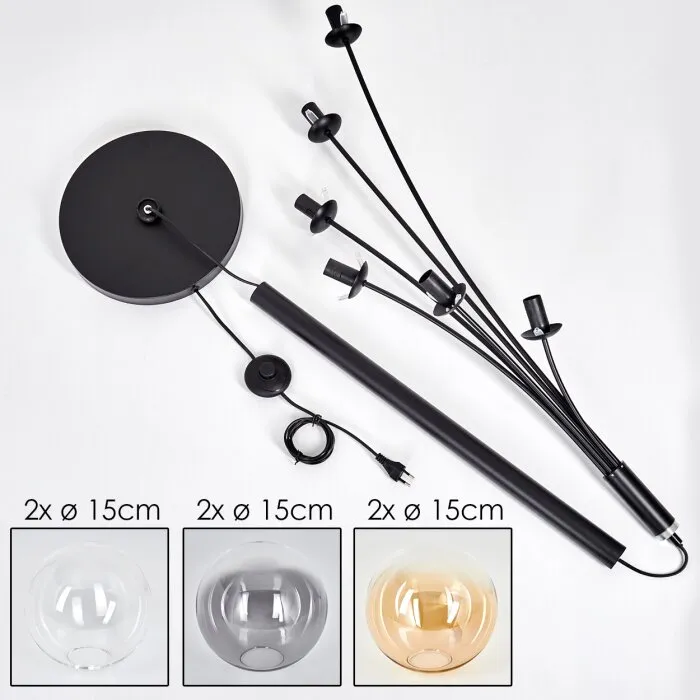 Gastor Lampada da terra - Vetro 15 cm Ambrato, Chiaro, Grigio fumo, 6-Luci