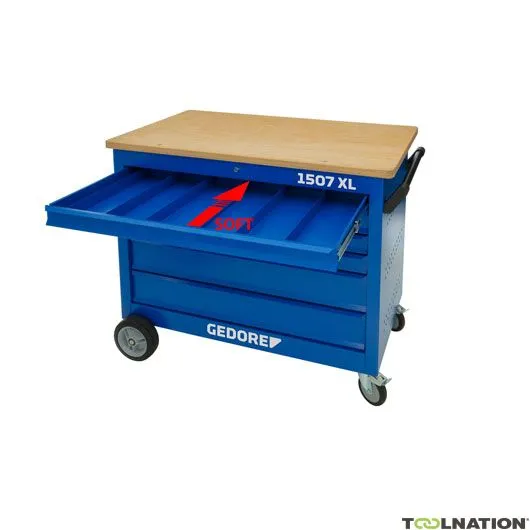 Gedore 3127788 1507 XL 03200 Banco da lavoro mobile a 5 cassetti