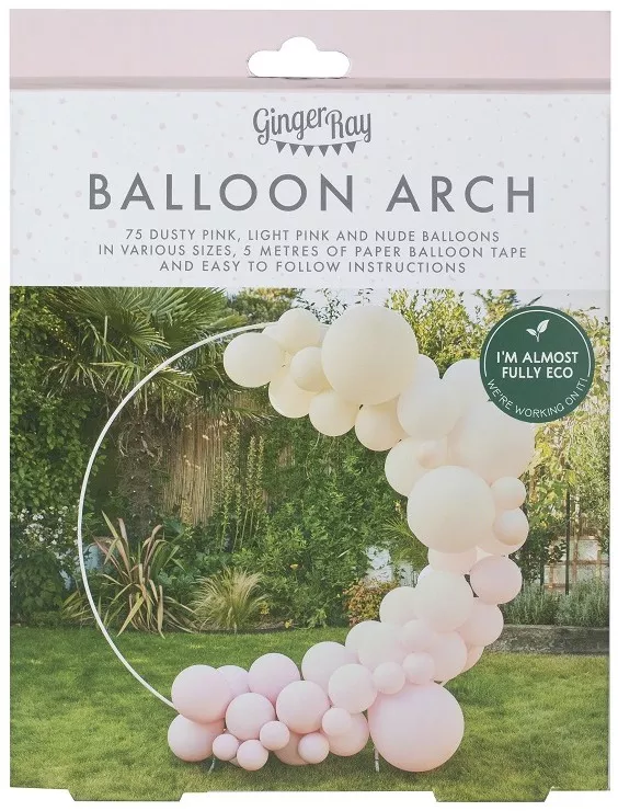 Ghirlanda di palloncini Eco Nudo e Rosa 75 pezzi